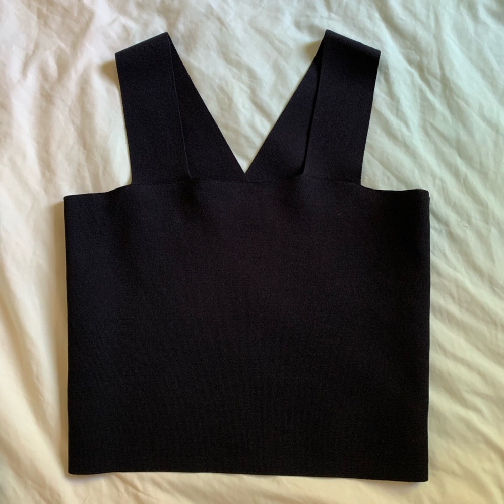 House of Harlow 1960 Black Knit Compression Crop Top